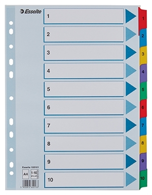 Esselte Registro in cartone Mylar A4 1-10