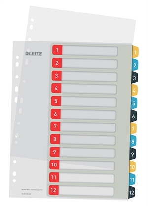 Leitz Registro stampabile PP A4+ 1-12 Colori accoglienti