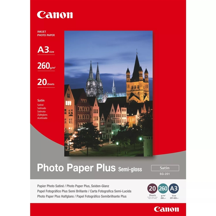 Canon SG-201 Photo Plus Semi-gloss 260g/m² - A3, 20 fogli 