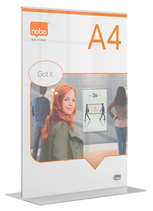 Nobo Portaposter Premium Plus in acrilico ad A4 con basetta a T.