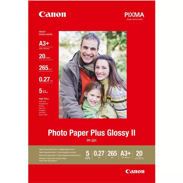 Canon PP-201 Photo Paper Plus II 265g/m² - A3+, 20 fogli 