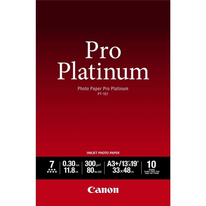 Canon Photo Paper Pro Platinum 300g/m² - A3+, 10 fogli 