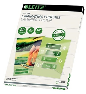 Leitz Pouch lucido per plastificazione 80my A4 (100)