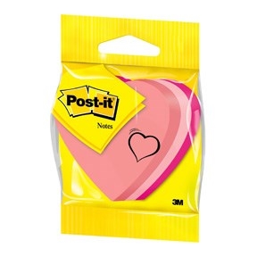 3M Post-it Notes 70 x 70 mm, \'\'cuore\'\' neon