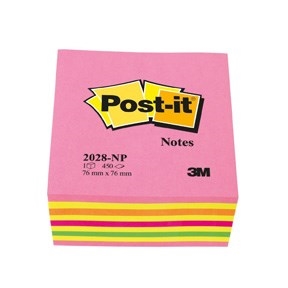 3M Post-it Notes 76 x 76 mm, blocco cubico Lollipop rosa.