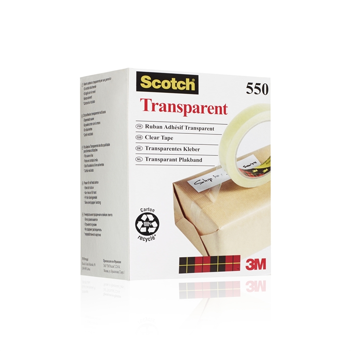 Nastro 3M Scotch 550, 19mmx66m, trasparente.