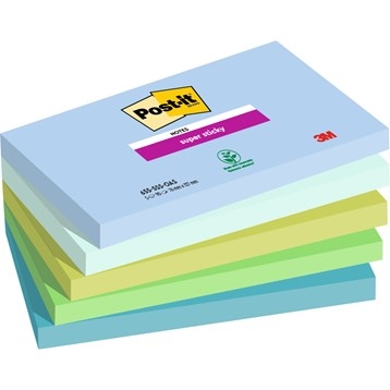 3M Note adesive Post-it super sticky Oasis 76 x 127 mm, - 90 fogli - confezione da 5