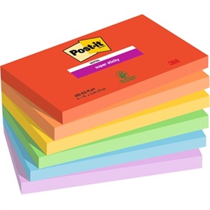 3M Post-it notes super sticky giocosi, 76 x 127 mm, - 90 fogli - confezione da 6