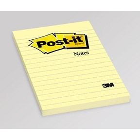 3M Post-it Notes 102 x 152 mm, colore giallo con linee.