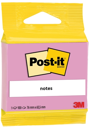 3M Post-it rosa 63,5 x 76 mm, 100 fogli
