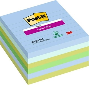 3M Post-it notes super sticky 101 x 101 lined Oasis - 6 pack3M Post-it adesivi super appiccicosi 101 x 101 rigati Oasis - pacchetto da 6