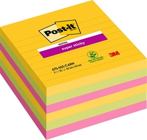 3M Note Post-it super appiccicosi 101 x 101 rigati Rio de Janeiro - confezione da 6