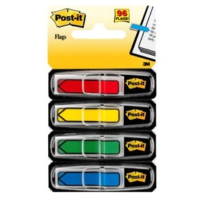 3M Post-it Indici ad arco 11,9 x 43,1 mm, colori assortiti - confezione da 4