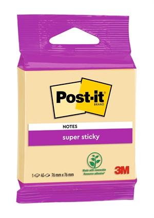 3M Post-it notes super appiccicosi giallo canarino 76 x 76 mm, - 45 foglietti