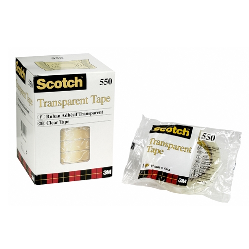 3M Tape Scotch 550 12mmx66m confezione flusso trasparente