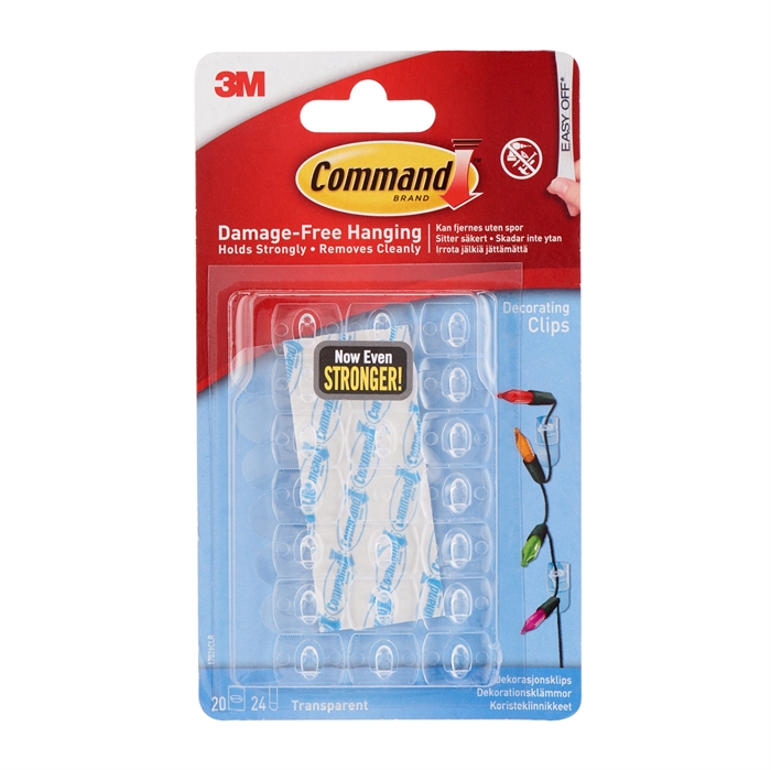 3M Command clip decorativi trasparenti con strisce trasparenti