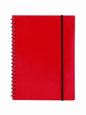 Büngers Quaderno A4 in plastica con dorso a spirale rosso