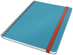 Leitz Notesblok accogliente con spirale L, rigatura, 80 fogli, 100g, blu.