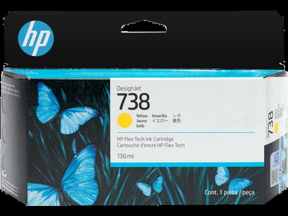 HP 738 Cartuccia di inchiostro Yellow da 130 ml per DesignJet