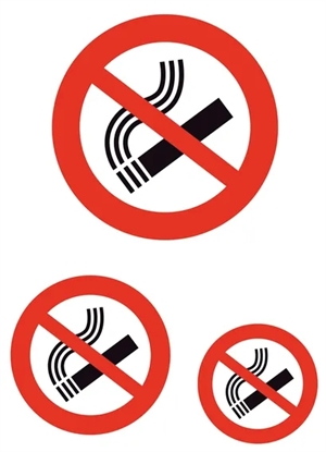 HERMA etichetta "Vietato fumare" divieto di fumo ecc, 3 pezzi.