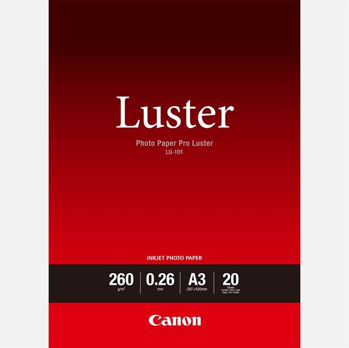 Canon Photo Paper Pro Luster 260g/m² - A3, 20 fogli 