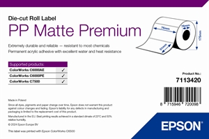 Epson PP Matte Label Premium, rotolo pre-tagliato, 76mm x 51mm, 2310 etichette