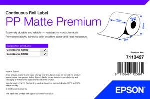 Epson PP Matte Label Premium, Rotolo continuo, 76mm x 29m