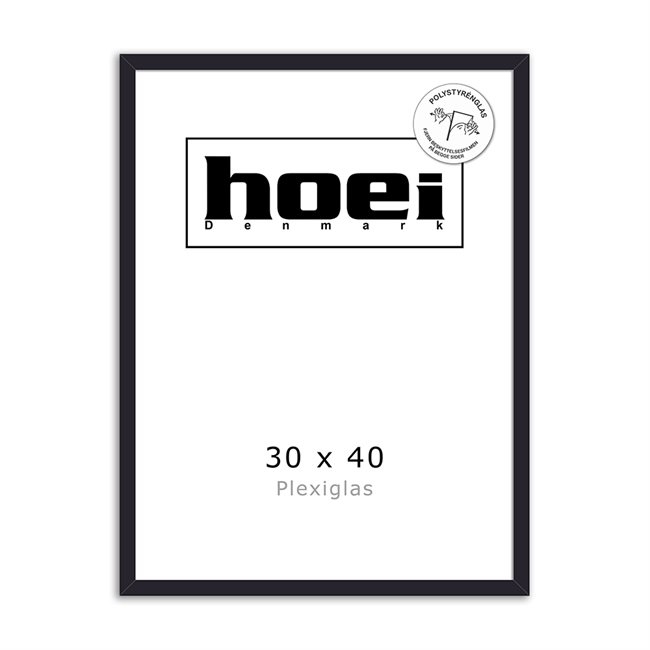 Cornice in legno nero per foto e poster 30 x 40 cm - PLEXI