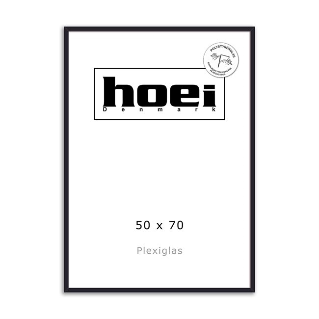 Cornice in legno nera per foto e poster 50 x 70 - PLEXI cm