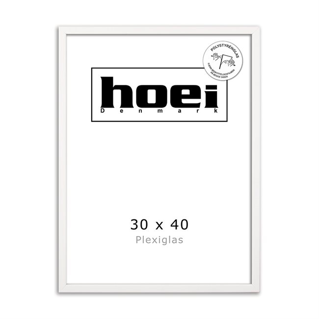 Cornice in legno bianco per foto e poster 30 x 40 cm - PLEXI