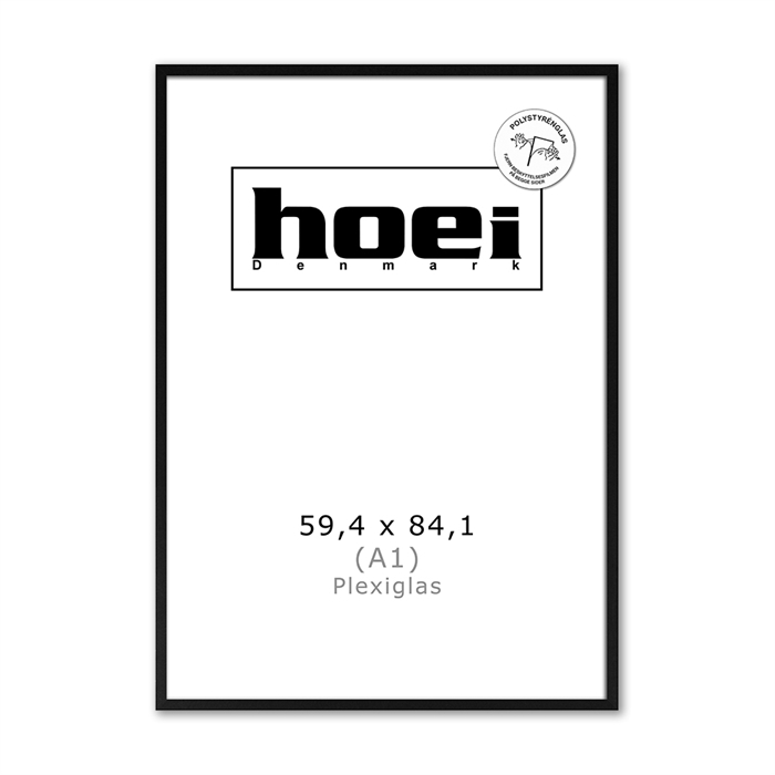 Cornice in legno nero per foto e poster 59,4 x 84,1 - A1 PLEXI cm