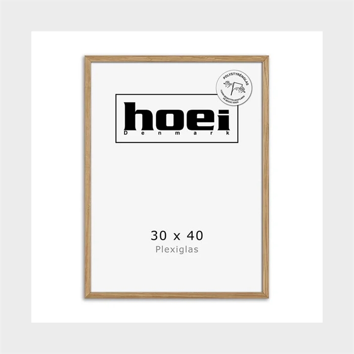 Massiccia cornice in rovere per foto e poster 30 x 40 cm PLEXI