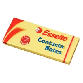 Esselte Contacta Note da 50x40 mm, giallo - confezione da 3