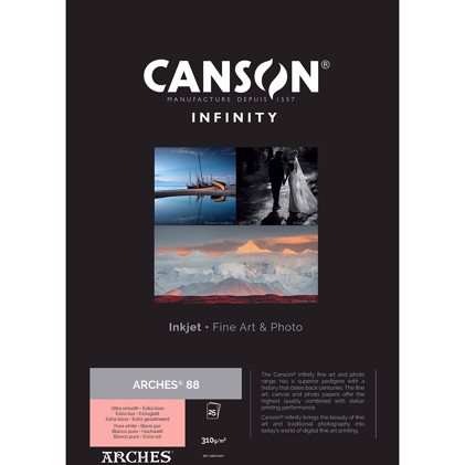 Canson Arches 88 Rag (Pure White) 310 - A3, 25 fogli 
