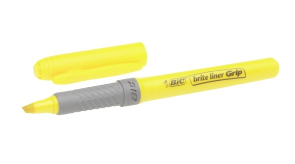 Bic evidenziatore Brite Liner Grip giallo