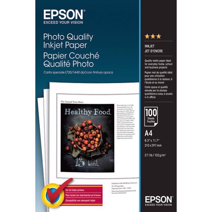Epson photo quality Inkjet paper 102g/m² - A4, 100 fogli 