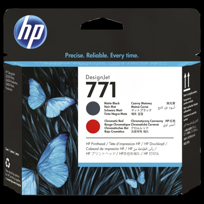 HP 771 Testina di stampa nera opaca/rosso cromatico