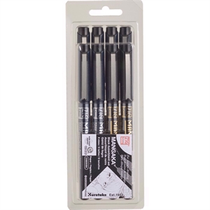 ZIG CARTOONIST MANGAKA Black 8-setZIG CARTOONIST MANGAKA 8-pezzo nero