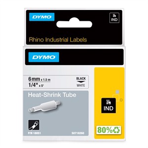 Tubo termorestringente Tape Rhino 6mm x 1,5m bl/whi