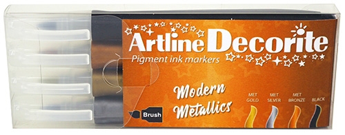 Artline Decorite pennello Set Modern metallic 4 pezzi