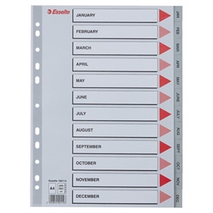 Esselte Registro PP A4 Gen-Dic (GB) grigio