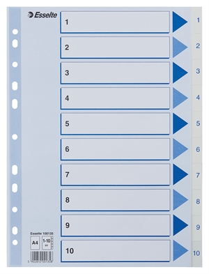 Esselte Registro PP A4 1-10 bianco