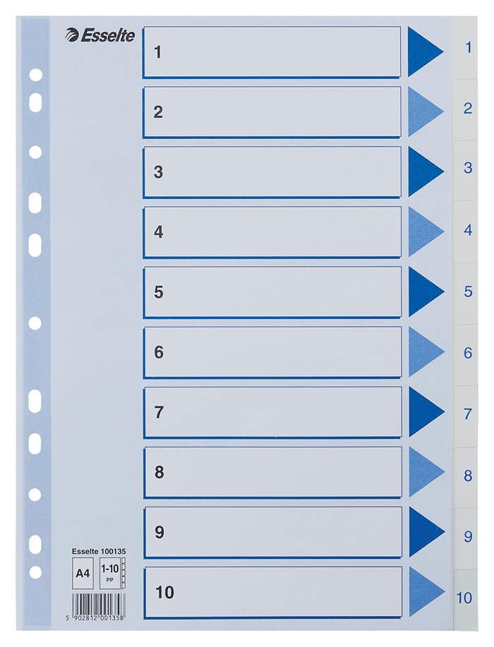 Esselte Registro PP A4 1-10 bianco