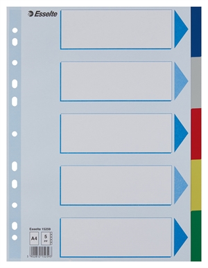 Esselte Fane PP A4 5-divisorie colorate.