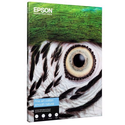 Epson Fine Art Cotton Smooth Natural 300 g/m2 - A3+ 25 fogli 