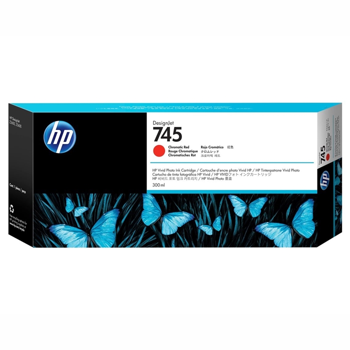 HP 745 cartuccia di inchiostro rosso cromatica, 300 ml