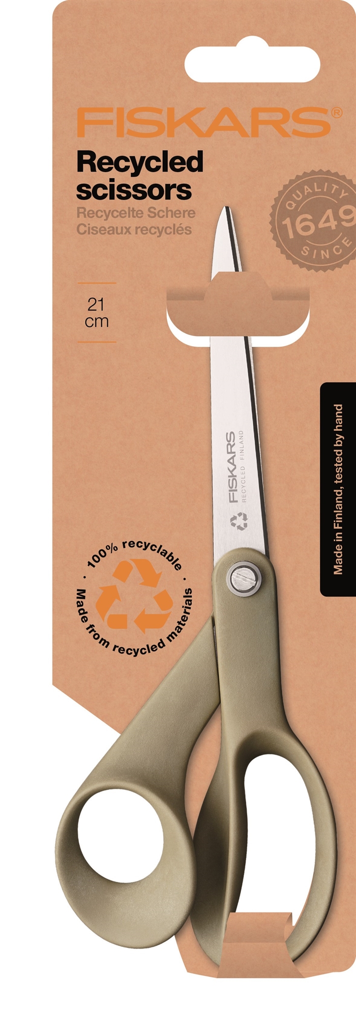 Fiskars ReNew forbici universali 21cm destra