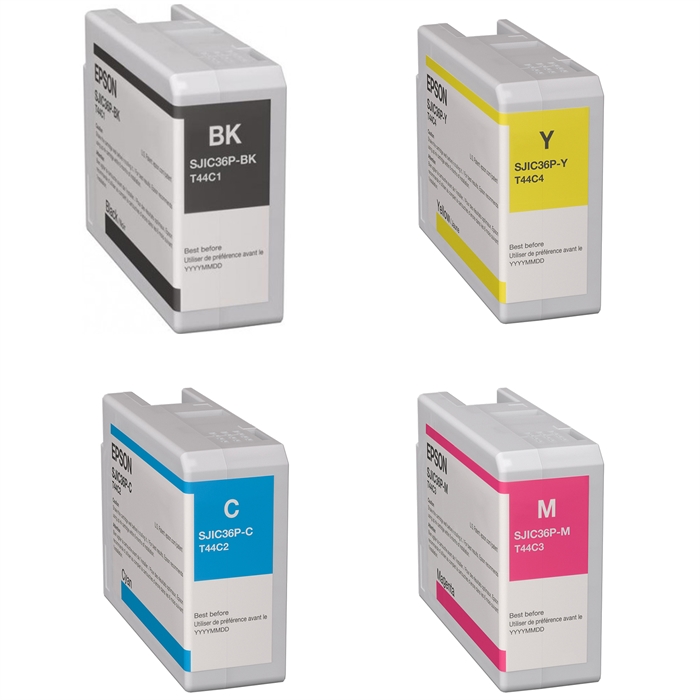 Set completo di cartucce d\'inchiostro per Epson ColorWorks C6000 e Epson C6500, Nero lucido