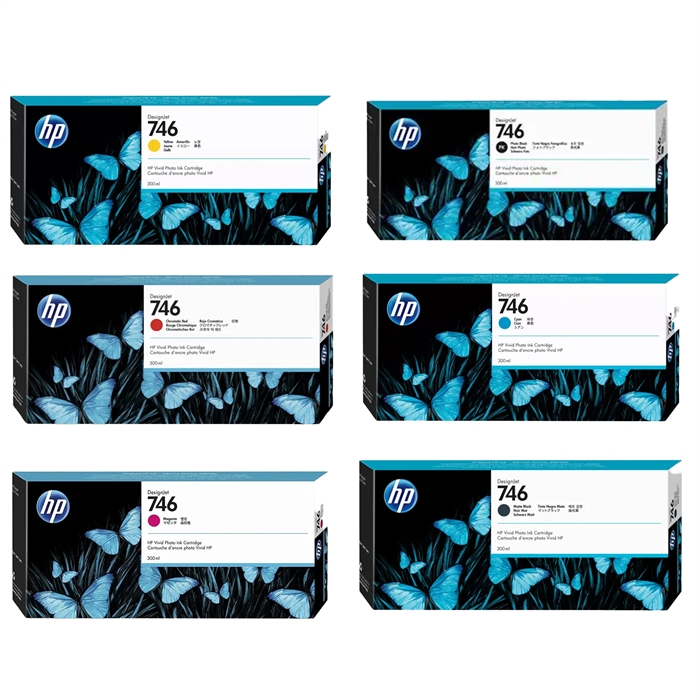 Set completo di cartucce d\'inchiostro per HP DesignJet Z6 - 300 ml