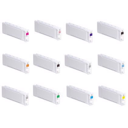 Set completo di cartucce d\'inchiostro da 700 ml per Epson SureColor P7500 e P9500.